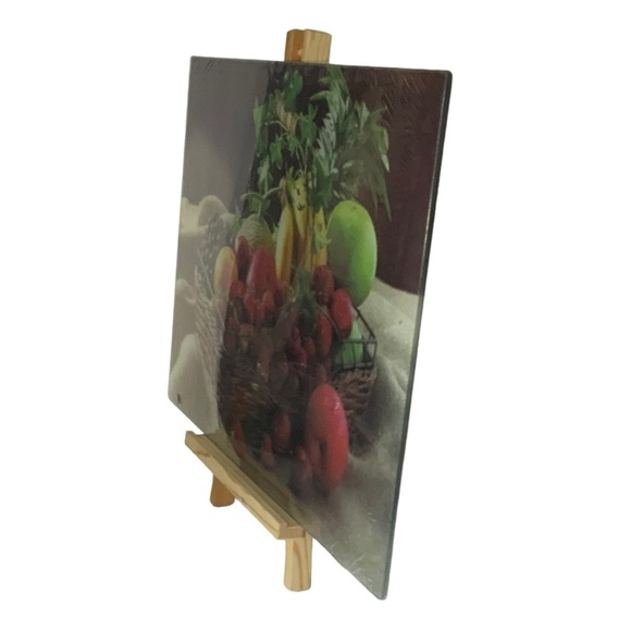 Anchor Hocking Glass Cutting Board Tempered Glass Server Fruit Basket 12x15 in - Picture 7 of 14